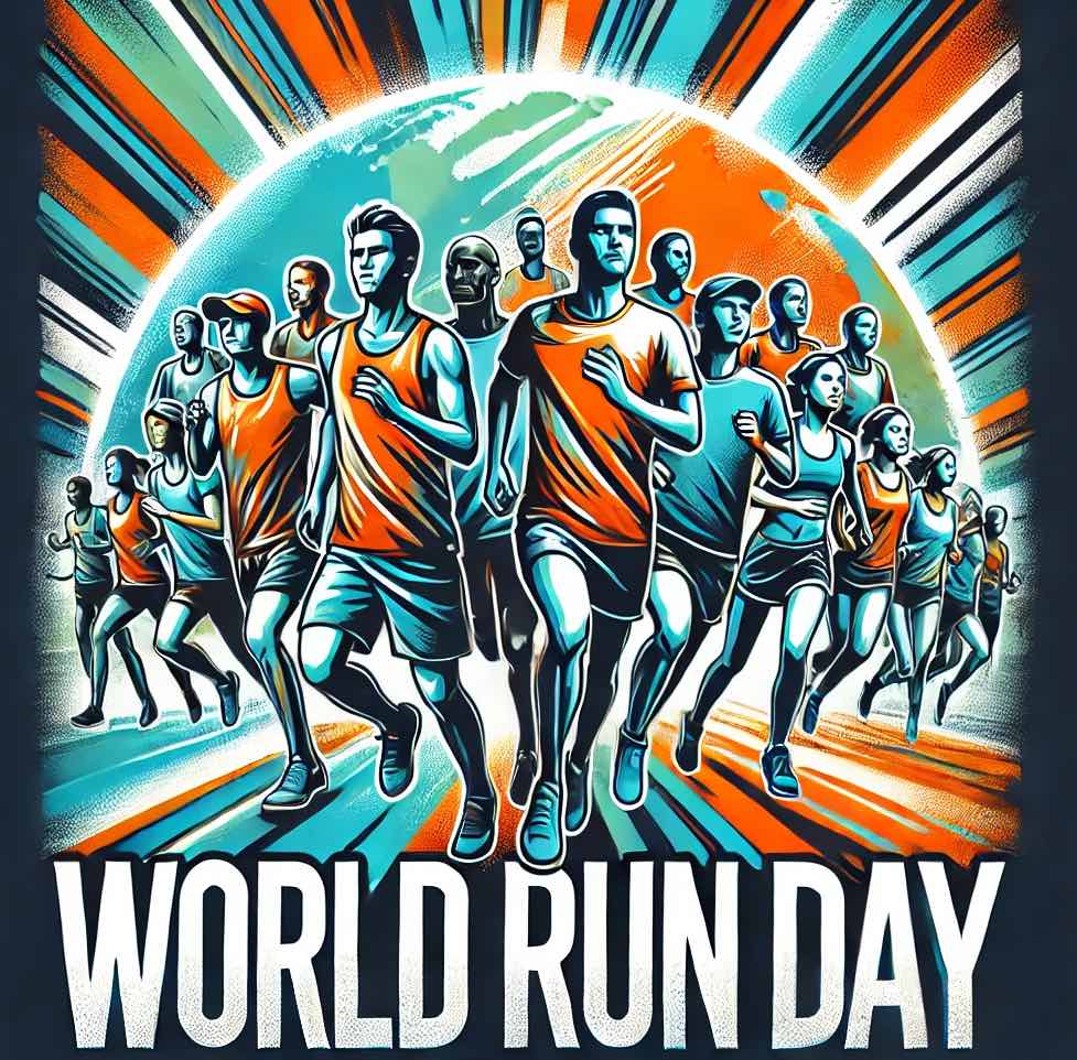 Poster showing runners participating in a run